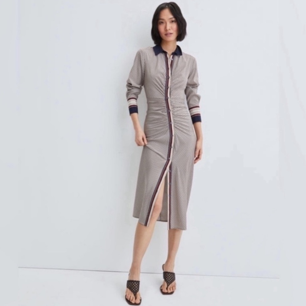 Veronica Beard Mesika Whitestone Ink Merlot Dress 10